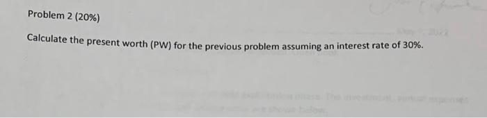 Evaluating a single project A company is considering an investment in oil