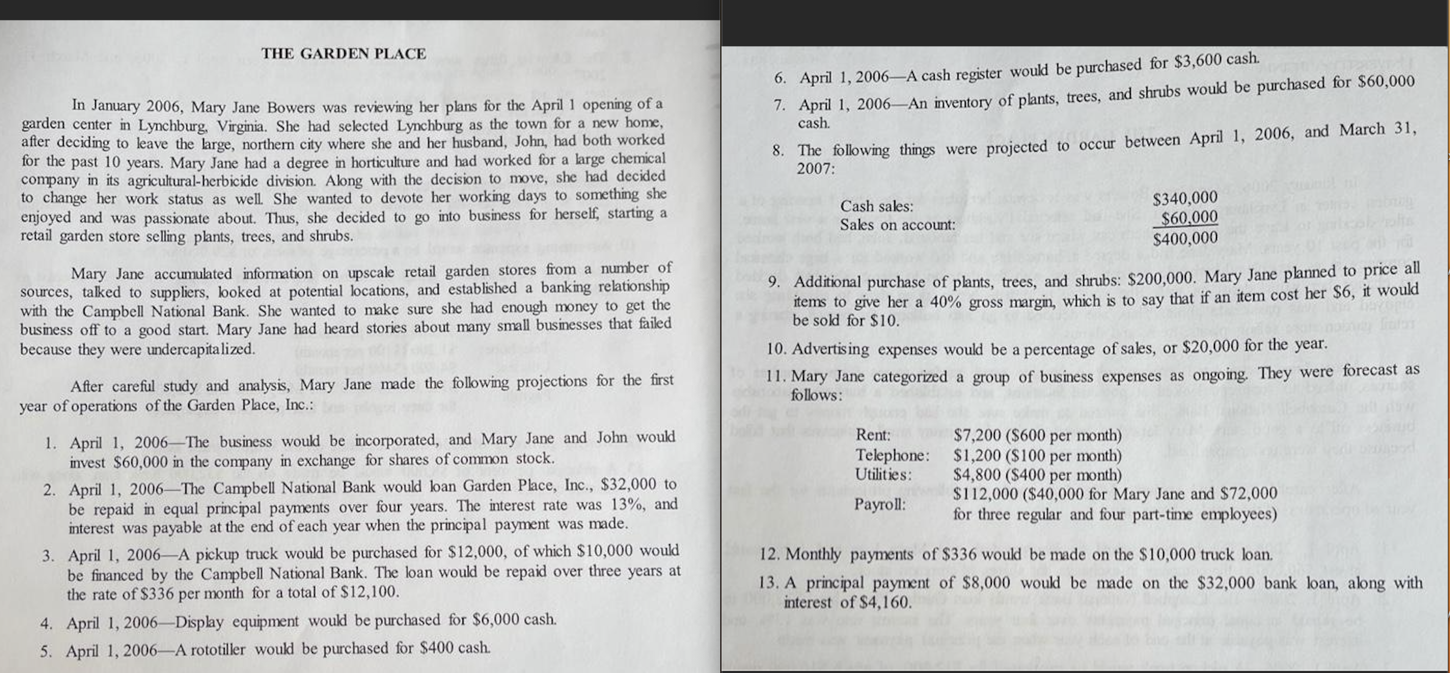  Prepare journal entries for items 1-13. Post this information to T-accounts.