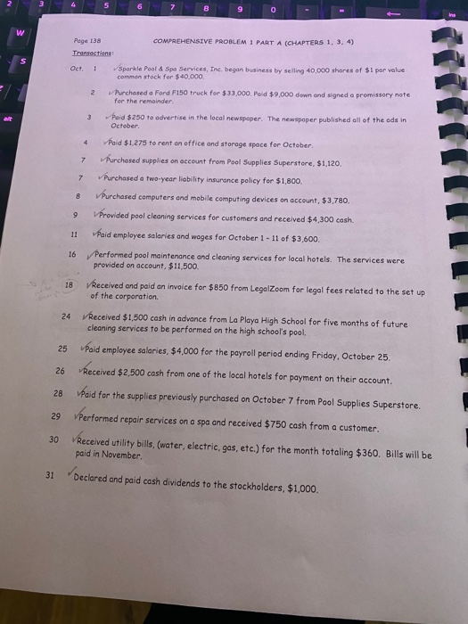 A (CHAPTERS 1, 3, 4) COMPREHENSIVE PROBLEM 1 REQUIREMENTS PART A: ()