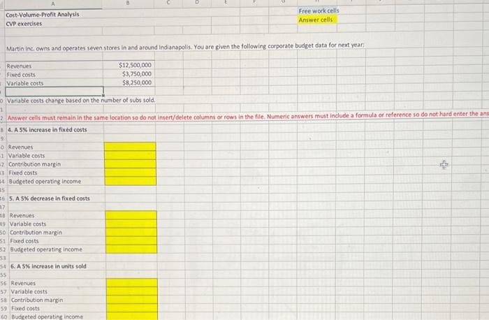 numbers 0 E G 1 Cost Volume-Profit Analysis 2 CVP exercises Free