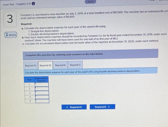 $47.000. The machine has an estimated life of five years and an