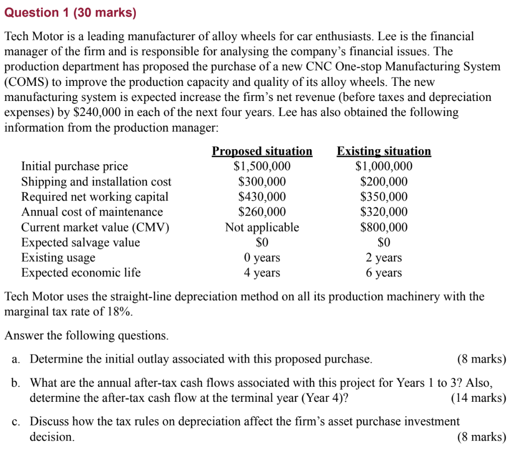 Question 2. Lee conducted an analysis for the issue described in Question