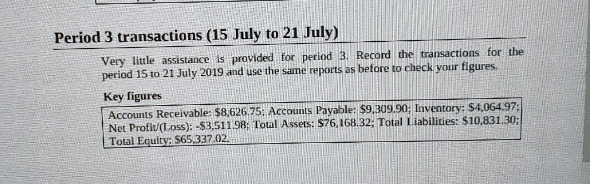 transaction processing skills, from the initial recording of transactions through to the