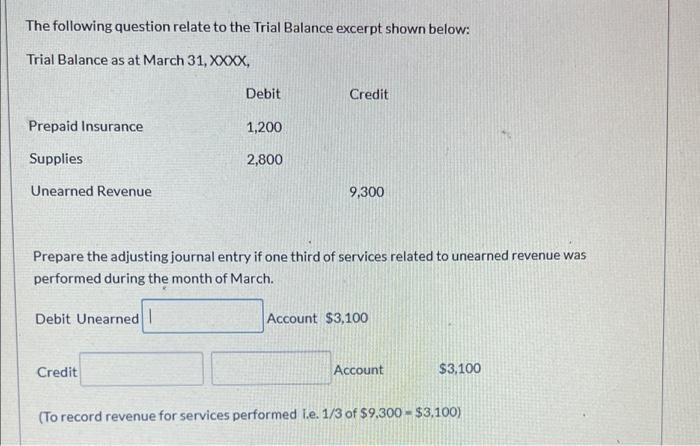 please solve this problem asap The following question relate to the Trial