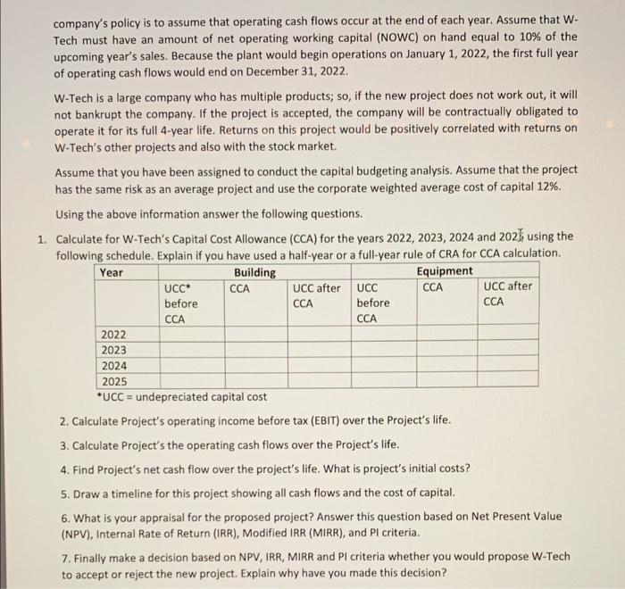 a new expansion project of an IT company (W-Tech) where the company