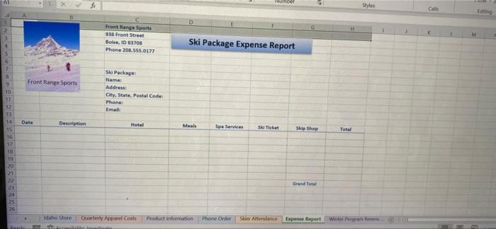 two decimal places and apply bold and center In cell B8, enter