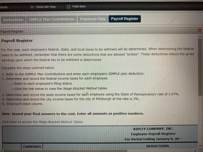 taxes for the city of Pittsburgh. 5. Total each input column. SIMPLE