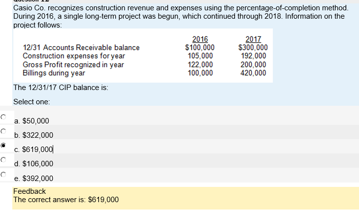 please help with accounting queation. The correct answer is marked. Please show