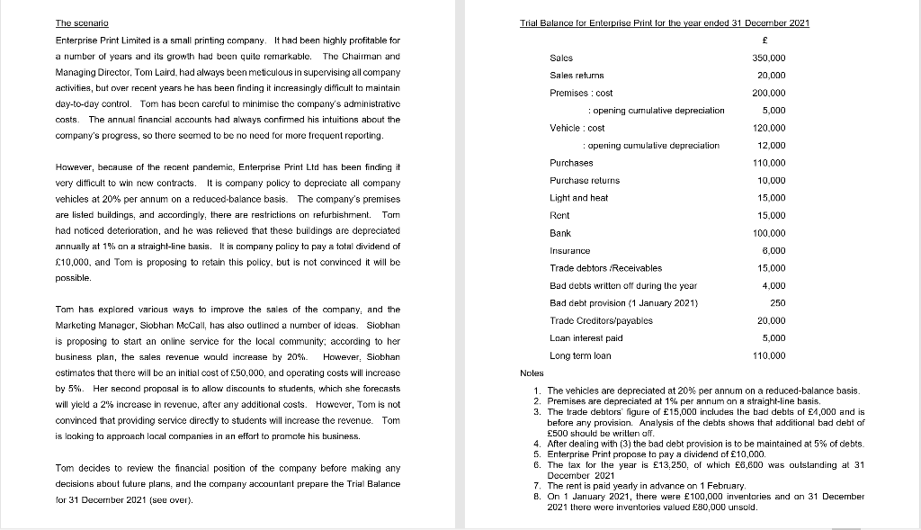 Can I please get help with the first question? Trial Balance for