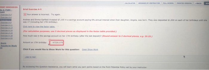 Brief Exercise A-5 Your answer is incorrect. Try again Andrew and
