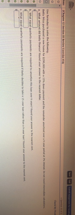  Save Exit Submit Assignment for Grading lons Chapter 12 Section II