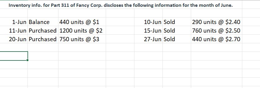  a) Assuming that the periodic inventory method is used, compute the
