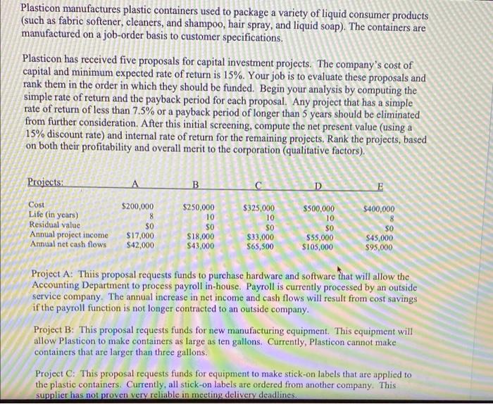 it's the same problem Plasticon manufactures plastic containers used to package a