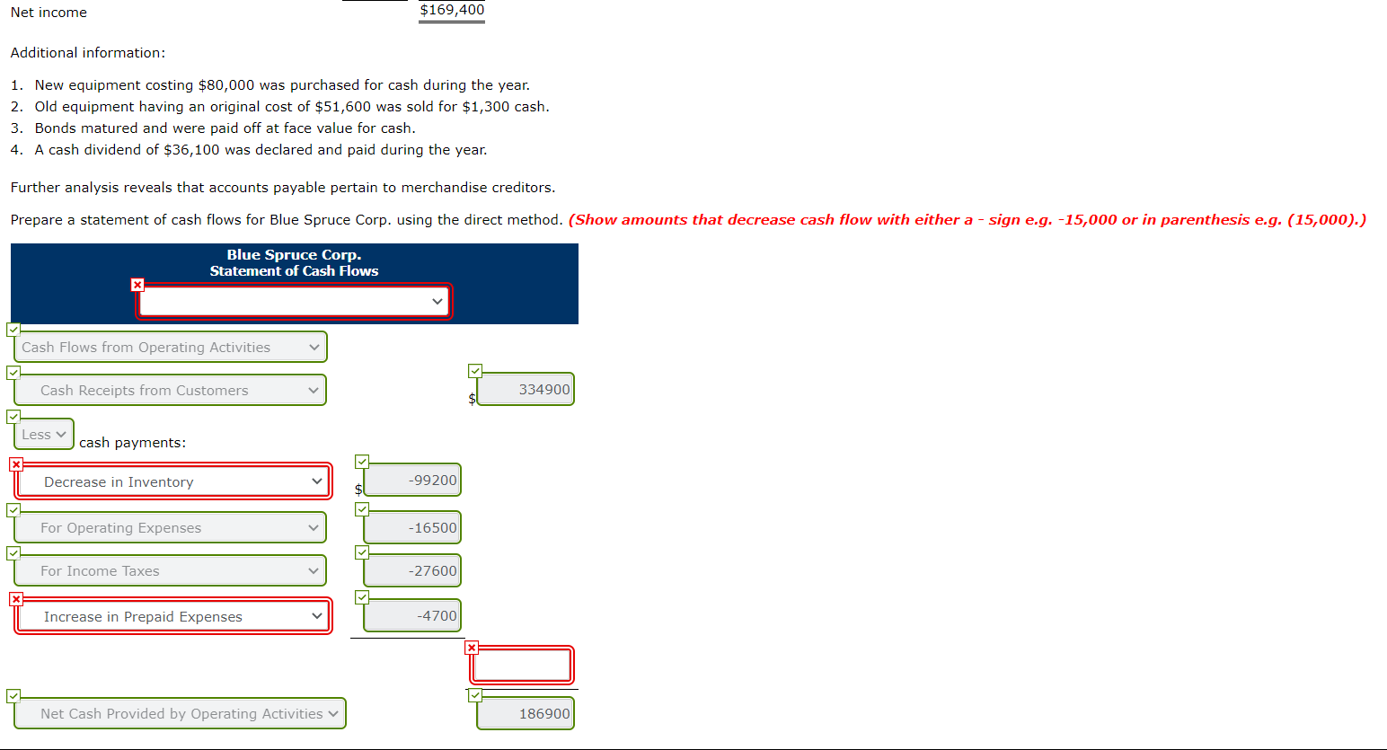options can be filled in the three spaces on the left in