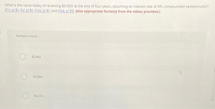 Please help me solve this! What is the value today of receiving