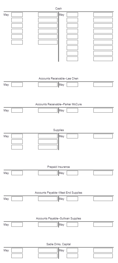 T accounts have been prepared for you. Analyze each transaction into its