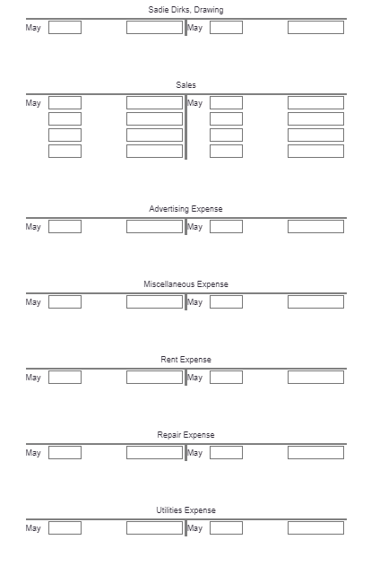 debit and credit parts. Enter the debit and credit amounts in the