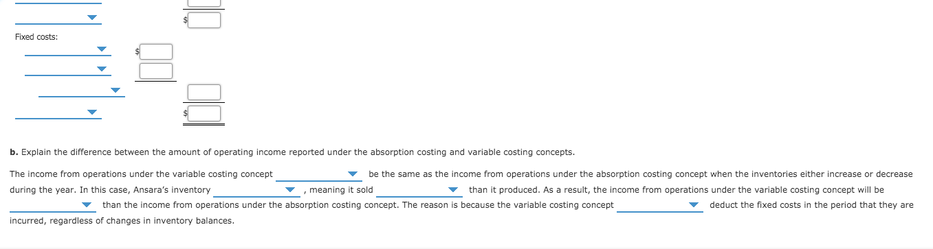 recent income statement of Ansara Company for the year ended December 31: