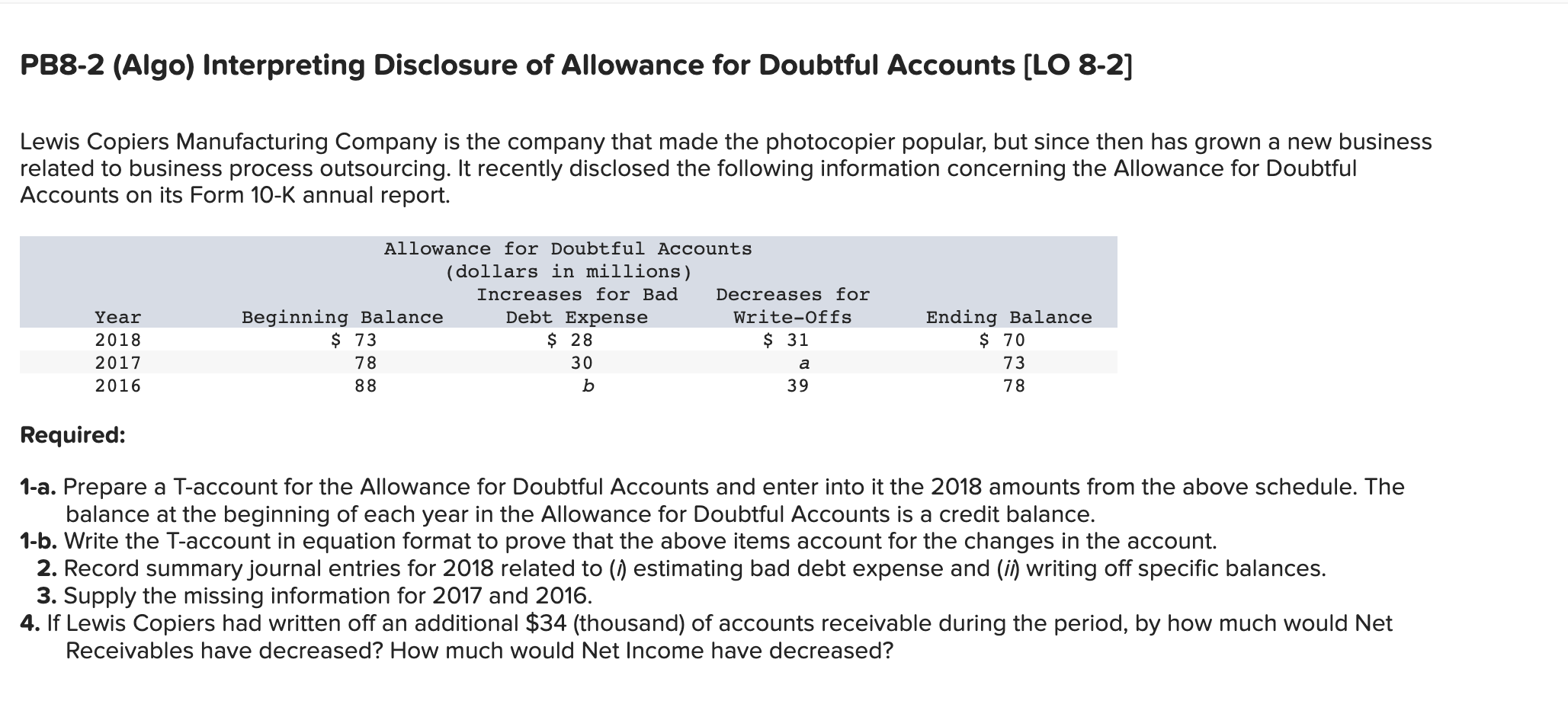 Please do 1A - 4A. Thank you! PB8-2 (Algo) Interpreting Disclosure of