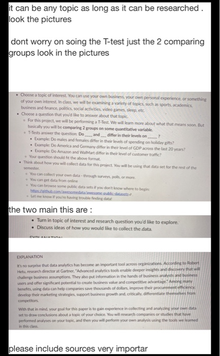  it can be any topic as long as it can be