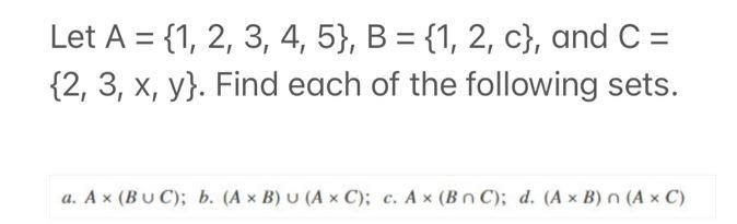 14 Let A = {1, 2, 3, 4, 5}, B = {1,