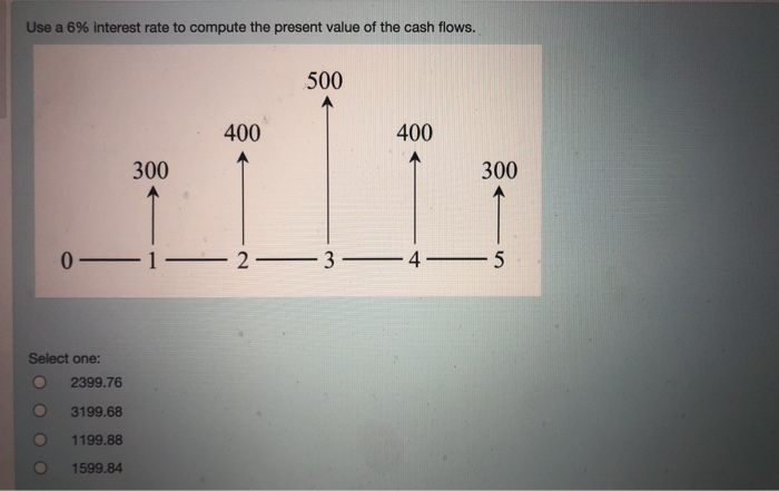  Use a 6% interest rate to compute the present value of