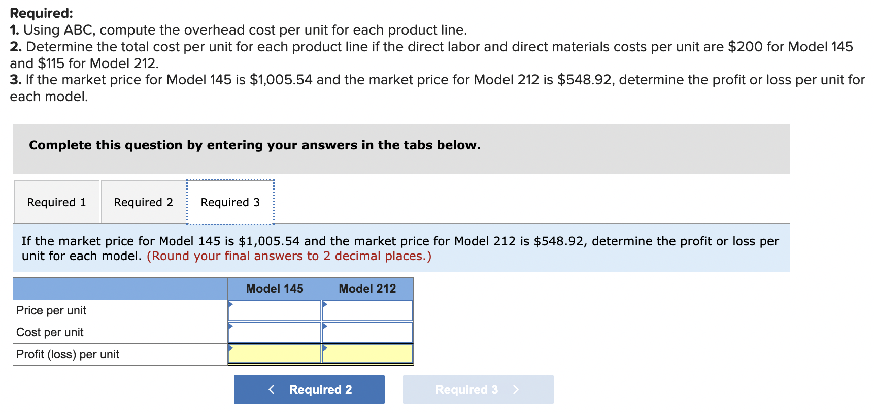 assembly in its finishing department. The activities, costs, and drivers associated with