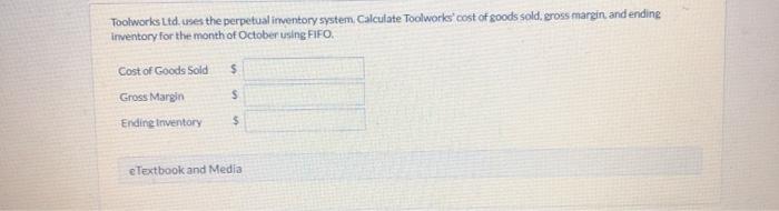The following information relates to Toolworks Ltd's inventory transactions during the month