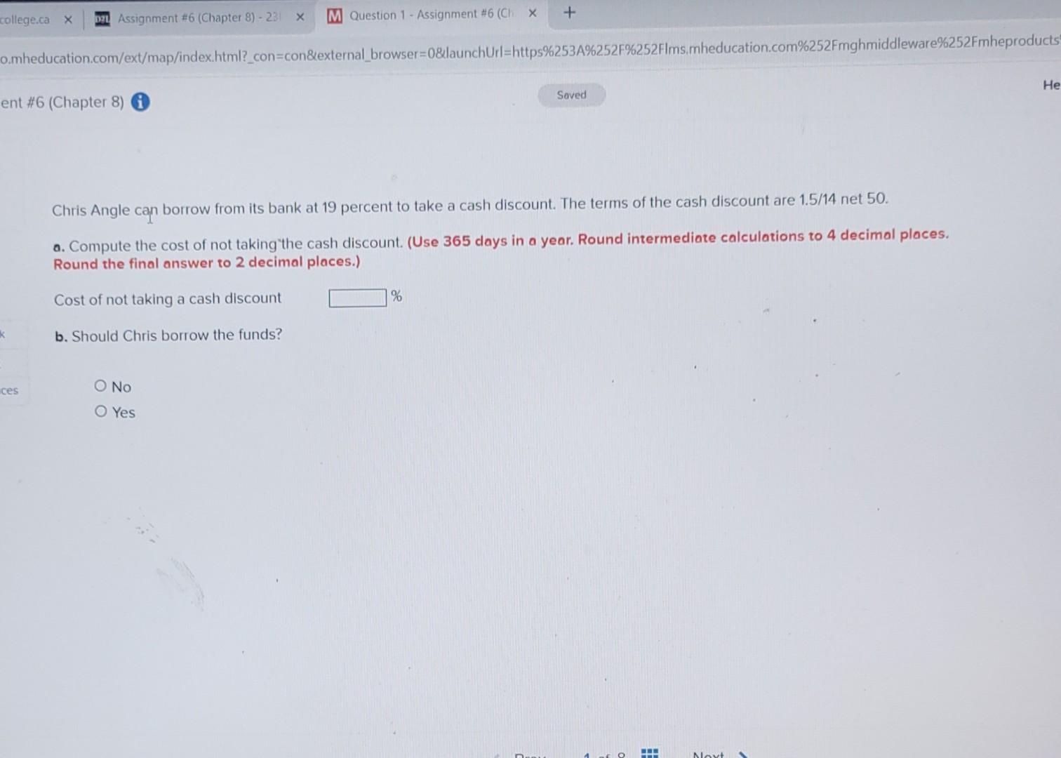  + M Question 1- Assignment #6 (Ch X DZL Assignment #