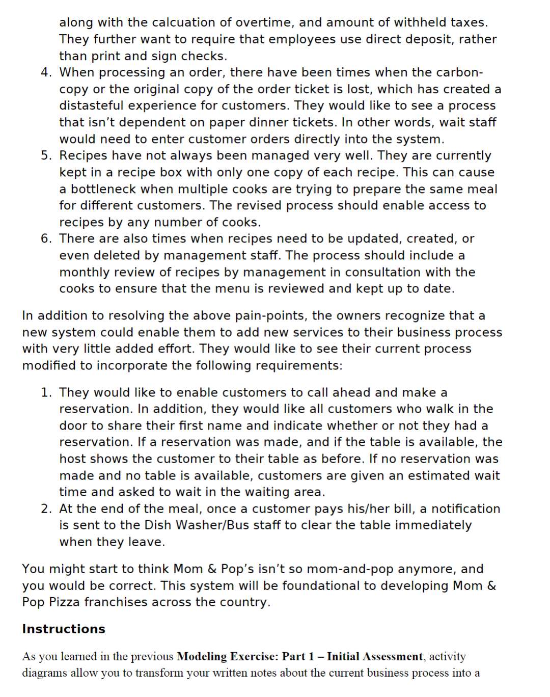 For this Modeling Exercise: Part 2 TO-BE Activity Diagram Assignment, you will