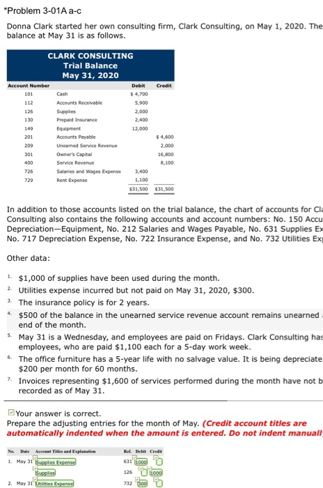 Balance May 31, 2020 In addition to those accounts listed on the