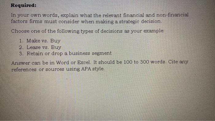 I NEED A LONG AND CLEAR ANSWER PLEASE!. Required: In your own