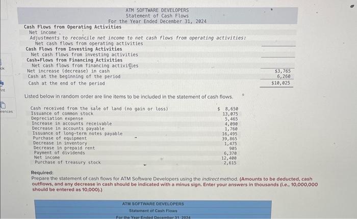  Listed below in random order are line items to be included