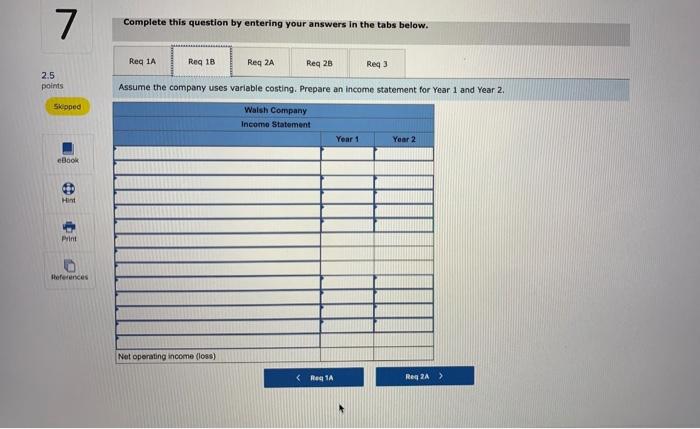 sells one product. The following information pertains to each of the company's