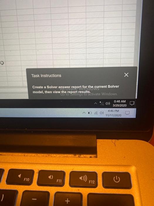  Vale VIROWS Task Instructions Create a Solver answer report for current