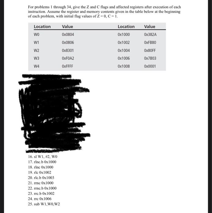 show work please For problems through 34, give the Z and C