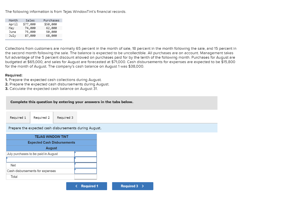 records. Collections from customers are normally 65 percent in the month of