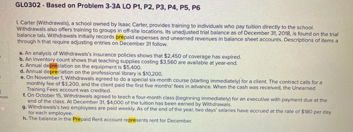  plant asset GLO302 - Based on Problem 3-3A LO P1, P2,