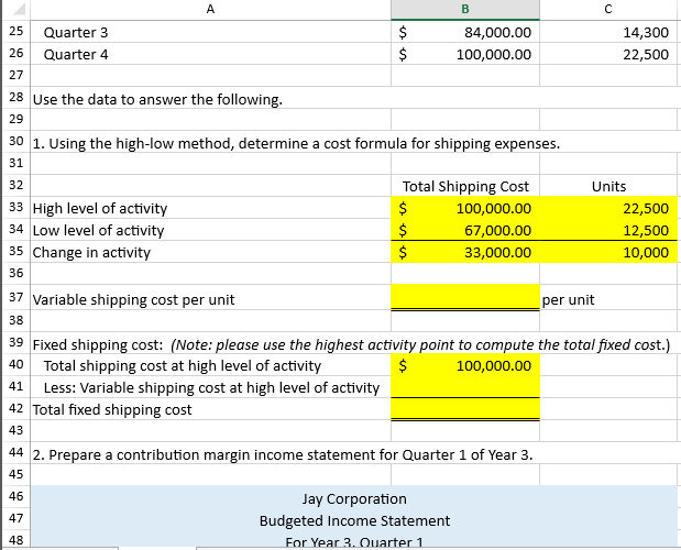 & c \\ \hline 25 & Quarter 3 & 84,000.00 & 14,300