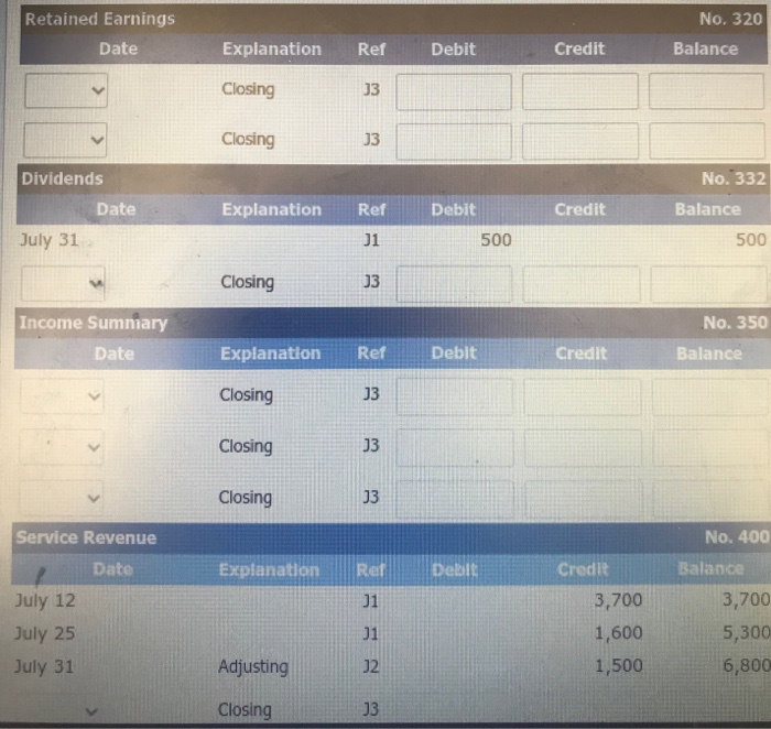 on July 1, 2019. During July, the company completed the following transactions.