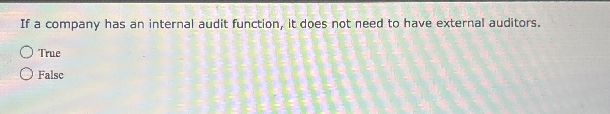  If a company has an internal audit function, it does not
