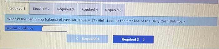 of cash on January 1? (Hint: Look at the first line of