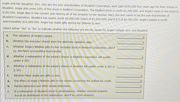 please amswer asap this is all the info given. options are Yes