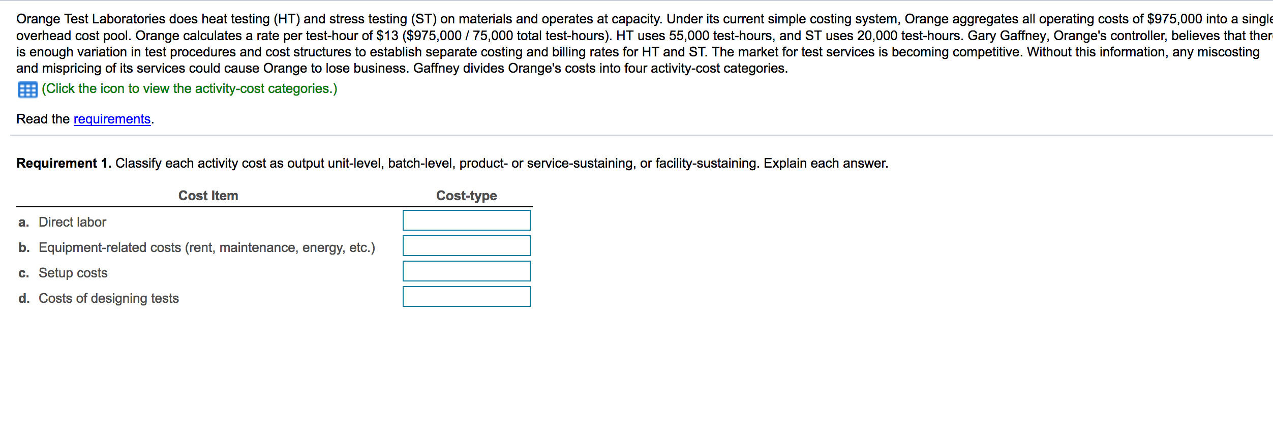 pool. Orange calculates a rate per test-hour of $13 ($975,000 / 75,000