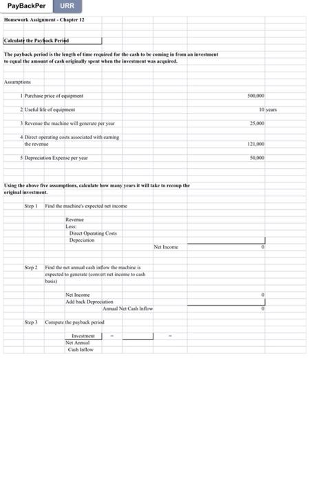 12 Calculate the Payback Period The payback period is the length of