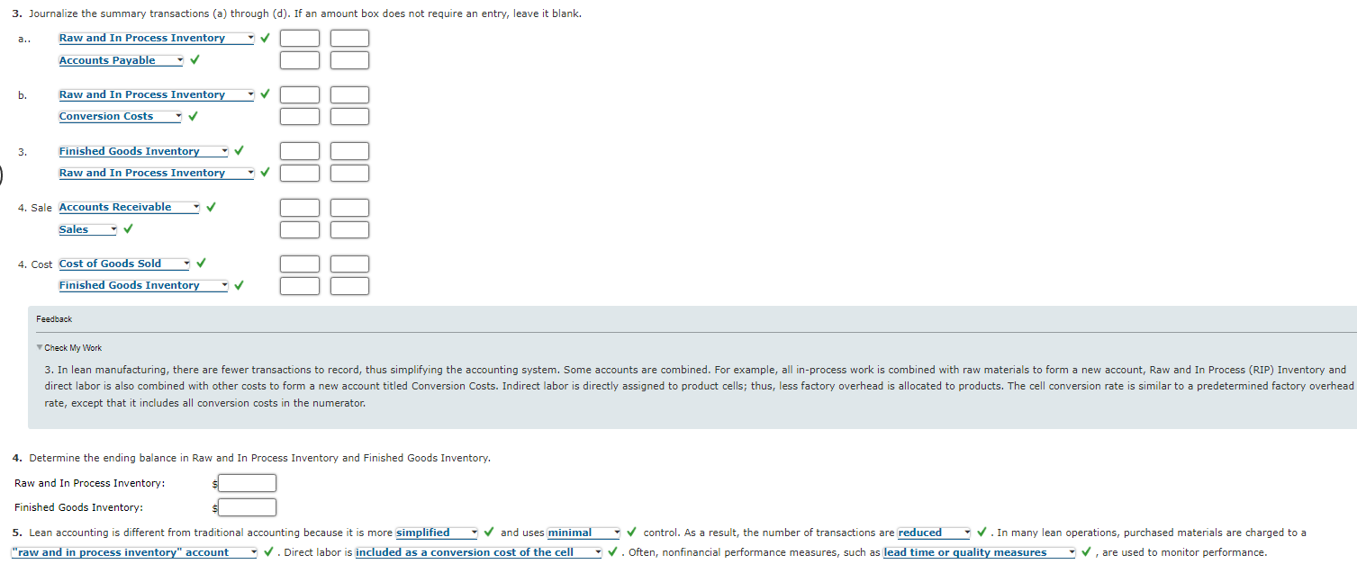 3. Journalize the summary transactions (a) through (d). If an amount