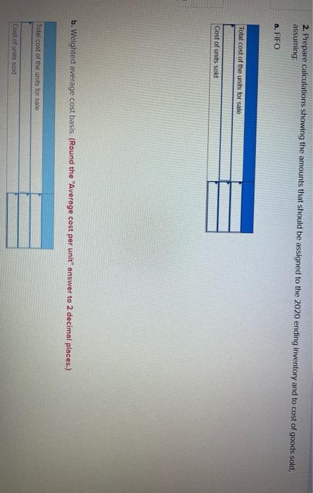 flows-periodic LOS Synergy Company began 2020 with 16.500 units of Product X