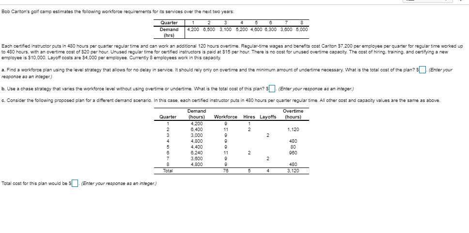 PLEASE SHOW WORK, WILL RATE Bob Cariton's golf camp estimates the following