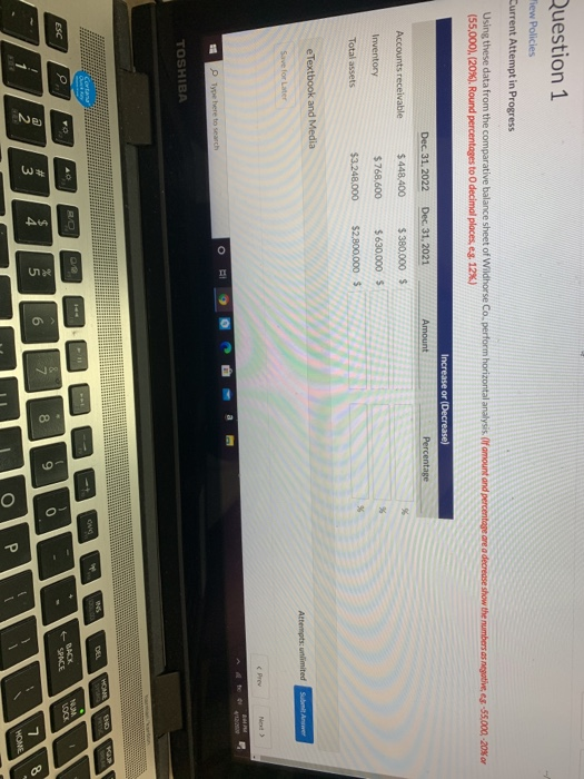  Question 1 Tiew Policies Current Attempt in Progress Using these data