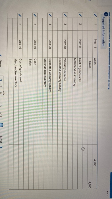 Problem 11-4A Warranty expense and liability estimation LO P4 (The following information